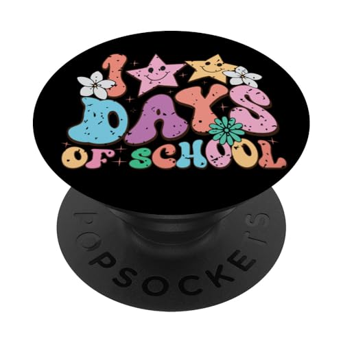 100 días de escuela Retro Fun Vibes PopSockets PopGrip Adhesivo