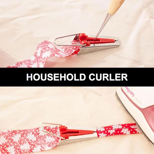 Schrägbandformer,4pcs Edelstahl Schrägbandformer,Schrägbandformer Metall,Tape Maker,Stoff Schrägband Maker Werkzeug,Schrägband Werkzeug Set,Edelstahl Nähen Zubehöre Handbuch DIY Patchwork Kit