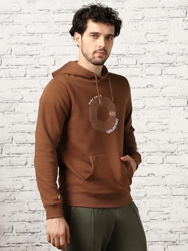 Image of Nobero Printed Hoodies for Man | 280 GSM Rich Cotton Fleece Hooded Full Sleeve Sweatshirt for Man | Stylish Casual Wear Winter Hoodies for Men