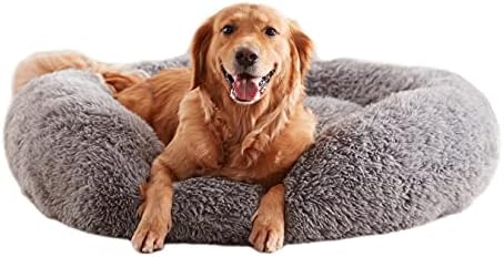 WATANIYA PET Calming Dog Beds for Large Dogs, 34 inches Donut Cuddler Large Pet Bed, Fluffy Soft Round Dog Bed, Faux Fur Anti Anxiety Dog Cat Cushion Bed, Fits up to 75 lbs Pets WATANIYA PET Calming Dog Beds for Large Dogs, 34 inches Donut Cuddler Large Pet Bed, Fluffy Soft Round Dog Bed, Faux Fur Anti Anxiety Dog Cat Cushion Bed, Fits up to 75 lbs Pets