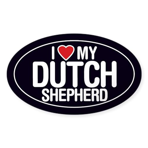 CafePress I Love My Dutch Shepherd Oval Sticker/Decal Oval Car Bumper Sticker
