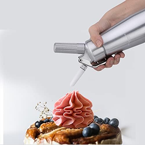 Premium Aluminium Whipped Cream Dispenser, 3 Decorating Nozzles and Cleaning Brush, Entemah 500ml Whipped Cream Charger Use 8 Gram N2O Cream Chargers (Not Included) Cream foamer UK