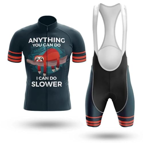 Cycling Jersey Men Funny Bike Jersey Set Sloth Bike Outfit Slim Fit Bike Jersey Cycling Bib Bicycle...