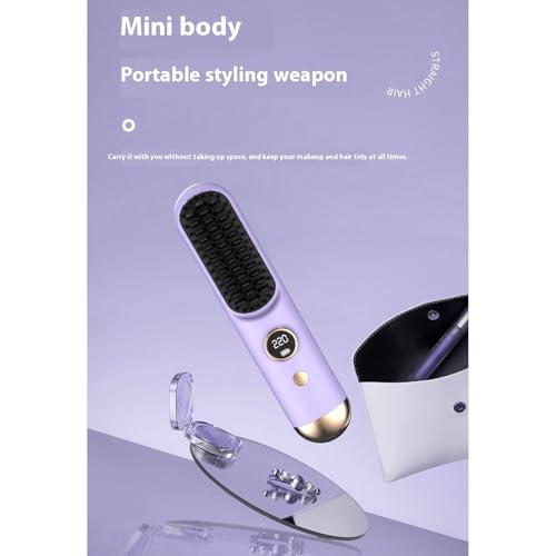Cepillo alisador de cabello inalámbrico con enfoque avanzado y 3 preferencias de calor para cabello liso sin frizz miniatura 6