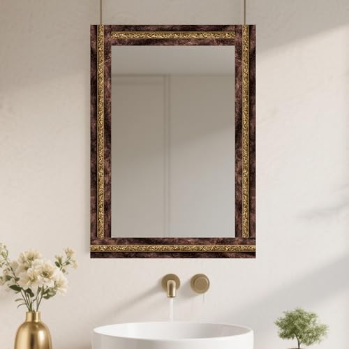Image of Nuxovilar Vintage Gold Ornate Peel Stick Wall Border PVC 3.94x16.4' | Wall Trim, Molding Decal, Peel Stick Border, Adhesive Frame, for Bedroom, Kitchen, Living Room (Vintage Gold)