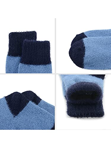Women Socks Winter Warm Thick Soft Wool Socks Christmas Gifts Cozy Crew Vintage Socks Boot Socks Athletic Hiking Socks 4 Pairs Mosaic Color One Size #TOP5
