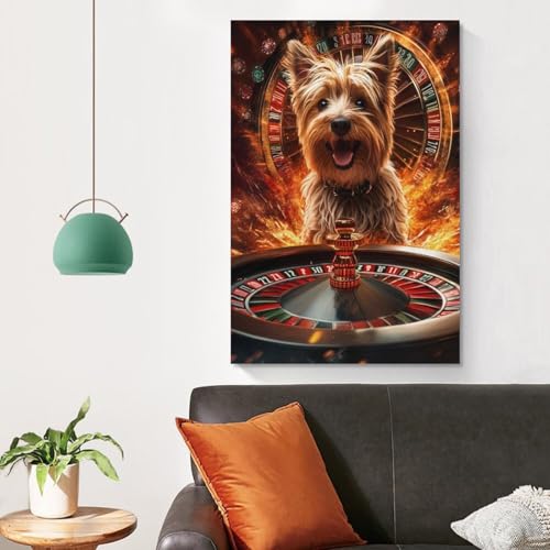 Impression sur toile Terrier du Yorkshire premium 50x75cm grand format - 4