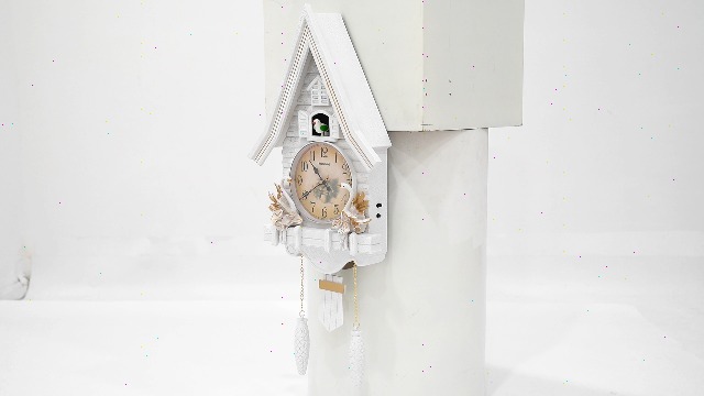 Reloj de pared cucú vintage con campanadas y volumen ajustable miniatura 7