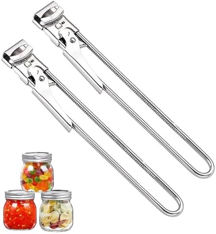 2PCS Adjustable Can Opener, Jar Openers for Arthritis Hands, Multifunctional Stainless Steel Bottle Opener, Manual Bottle Lids Off Cover Remover Tin Gripper