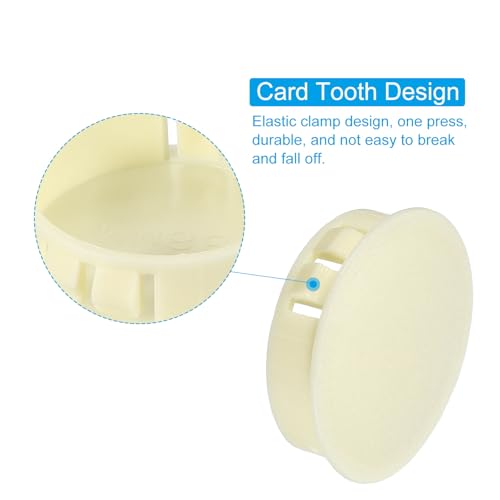 Image of PATIKIL 1.5 inch /38mm Plastic Hole Plugs, 20Pcs Flush Type Round Hole Plugs Cover Snap in Locking Hole Tube for Table Kitchen Cabinet Furniture, Beige
