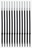 Pack of 12 Gel Ink Refill for Retractable Pens, Medium Tip Point 0.7mm, Black Ink, Fits Retractable Pen, Universal Size Refill, 115mm/11.5cm/4.5 inches (Black, 115mm)