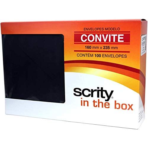 Scrity CCP 470.12 Envelope Convite, Preto, 160X235mm, Pacote com 100