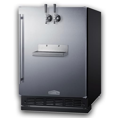 Image of Summit 24 inch Cold Brew Kegerator, Dual Front Taps, No Drill Coffee Dispenser, Stainless Steel - SBC7BRSFRTPCF