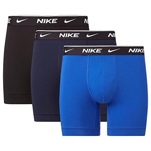 Nike Everyday Lot de 3 Boxers en Coton Stretch pour Homme Obsidienne/Jeu Royal/Noir Taille M