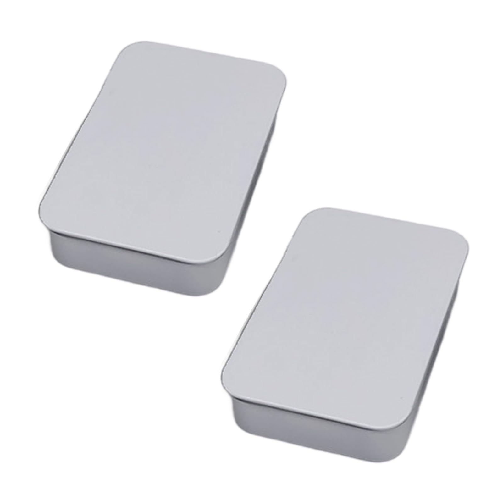 MICFENY 2 Pieces Multipurpose Rectangular Sturdy Iron Slide Lid Storage Tins for Home Organization and Desk Accessories
