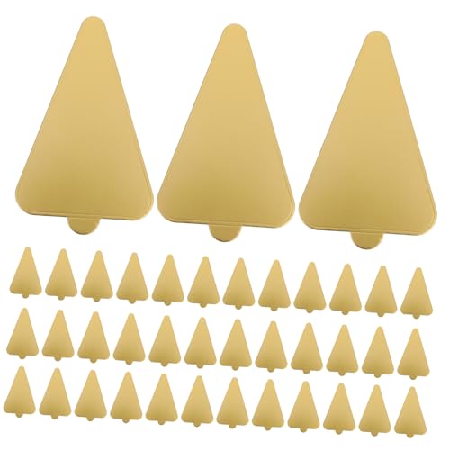 MUCKLILY 50pcs Disposable Cake Base Boards Triangle Cake Trays for Easy Slicing Mousse Pads Paper Plates Perfect for Wedding Birthday