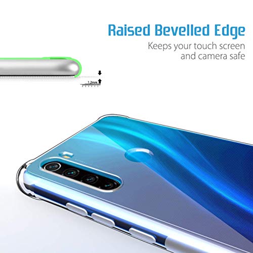 Image of WOW IMAGINE Redmi Note 8 Shockproof Back Cover Case | Flexible Protective Cushioned Edges Crystal Clear TPU Bumper Corners Back Case Cover for Xiaomi Redmi Note 8 - Transparent