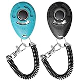 Dog Training Clicker with Sring Wrist and Keyring - Pet Dog Training Clickers for Puppy, Cat, Potty, Bird, Horse, Pet, Trainer Training Tools, Behavior Aids