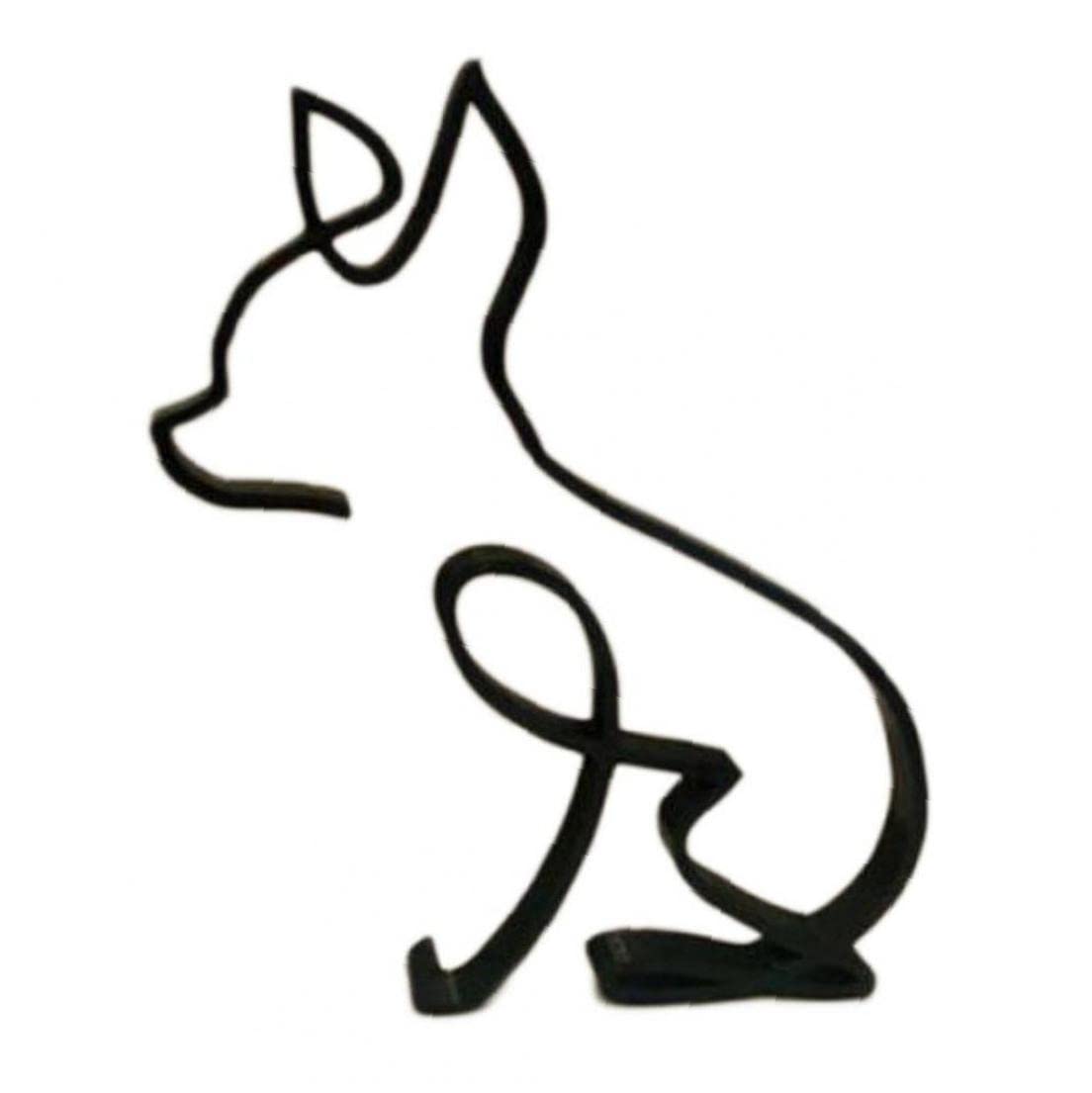 Zonster 1 Unids Forjado Ornamentos para Perros Chihuahua Perro Metal Arte Escultura Estatuillas Casero Escritorio Decoración Exquisito Animales Arte Estatua Artesanía