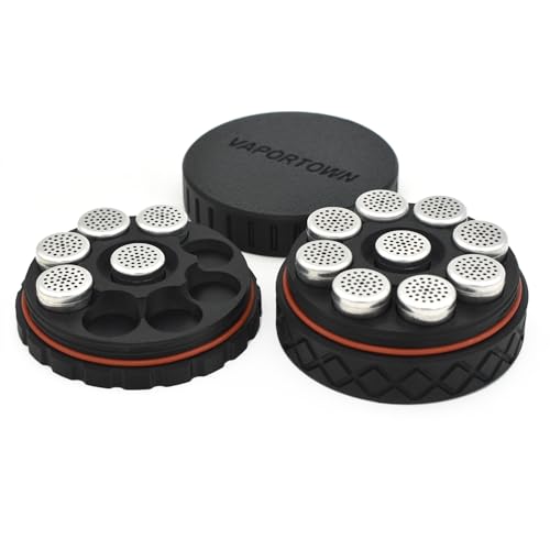 Vaportown Luftdicht Dosierkapseln Magazin Kompatibel mit Storz & Bickel Mighty und Mighty+ Plus Venty Volcano Crafty + Vaporizer Geruchsdichter Behälter fasst 18 Kapseln Caddy Reise Zubehör