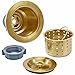 KONE 3-1/2 Inch Brass Sink Drain, Durable Stainless Steel Brass Kitchen Sink Drain Assembly Kit with Sink Strainer Waste Basket/Strainer Assembly/Sealing Lid for Standard Kitchen Sink