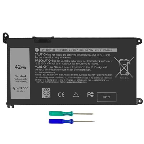YRDD6 1VX1H Battery Replacement for Dell Inspiron 5482 5485 7586 3583 5491 5591 5481 3310 2n1 5593 5584 3493 3593 3793 3582 5581 5590 3584 5493 5585 5594 5598 3501 P93G001 VM732 Vostro 3491 5490.