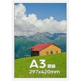 Serwrsw 額縁 A3 軽量 写真 ポスター アート フォトフレーム 壁掛け 29.7x42cm ホワイト 1枚
