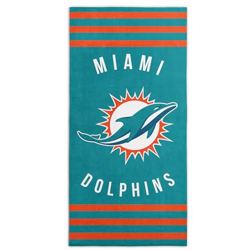 Image of Northwest NFL Miami Dolphins Unisex-Adult Beach Towel, 30 inch x 60 inch, Stripes