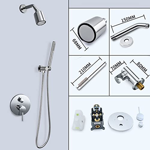 Ensemble de robinet de douche mural avec douche à main de salle de bain - 4