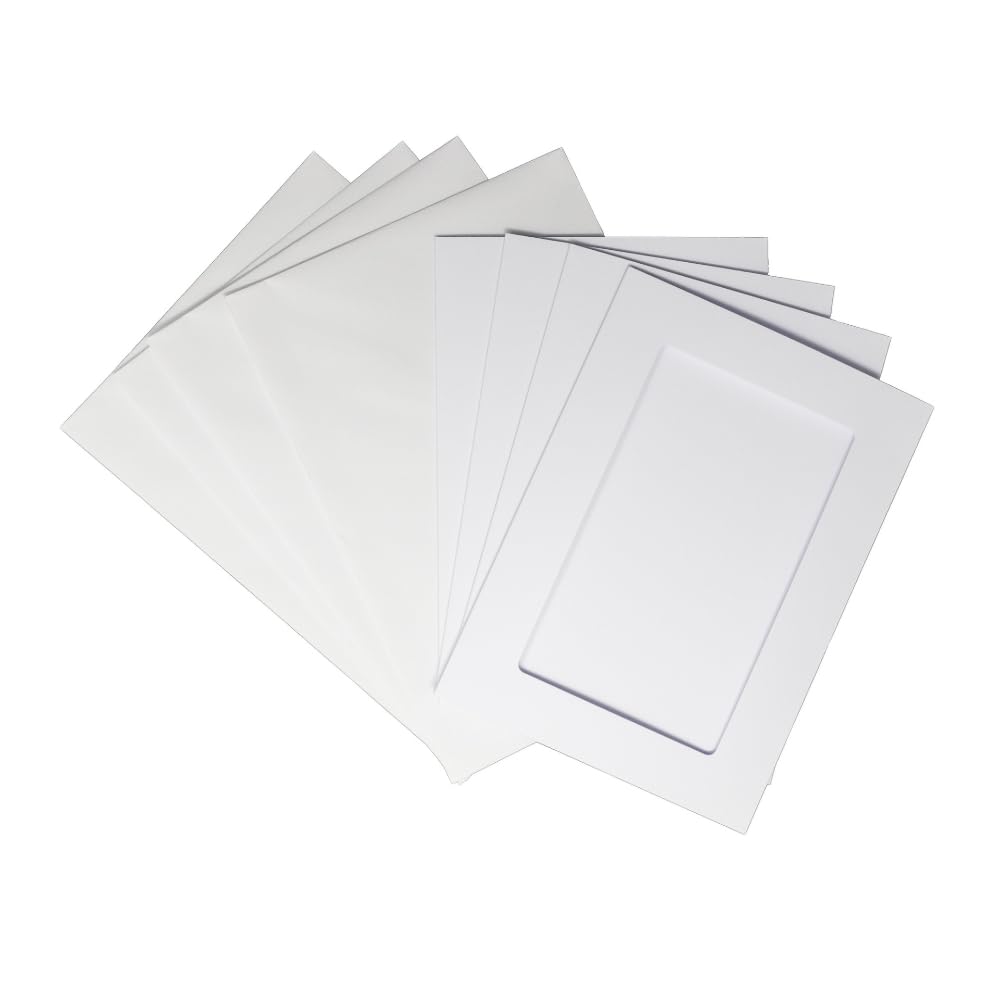 Rectangular Aperture A5 Cards - White (Pack Of 4)