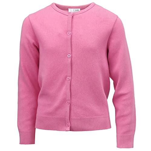 Girls Long Sleeve Button Front Cotton Soft Knit Cardigan Sweater
