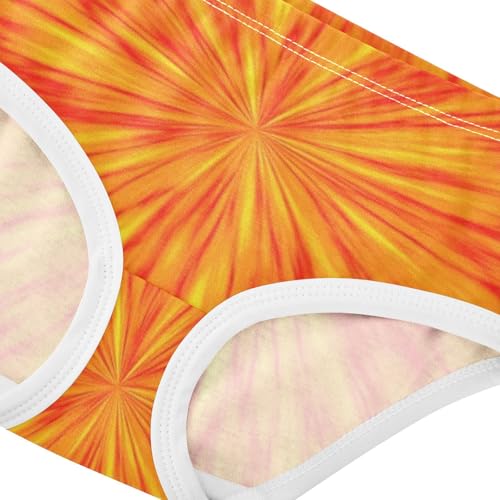 Girls' Underpants Kids Cotton Underwear Panties Briefs For Girl Age 2-8 Years Orange Fireworks Pattern4