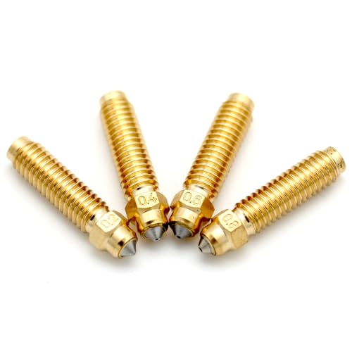 3D FREUNDE Carbon Brass Nozzle Set for Elegoo Centauri - Pack of 4 0.2/0.4/0.6/0.8 mm Replacement Nozzles for Abrasive F