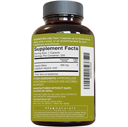 Peruvian Maca Powder Capsules (500 Mg) - Traditionally Used To Support Sexual Well-Being, Energy, Stamina And Endurance, Gelatinized For Easier Digestion, 250 Veggie Yellow Maca Root Capsules #TOP7