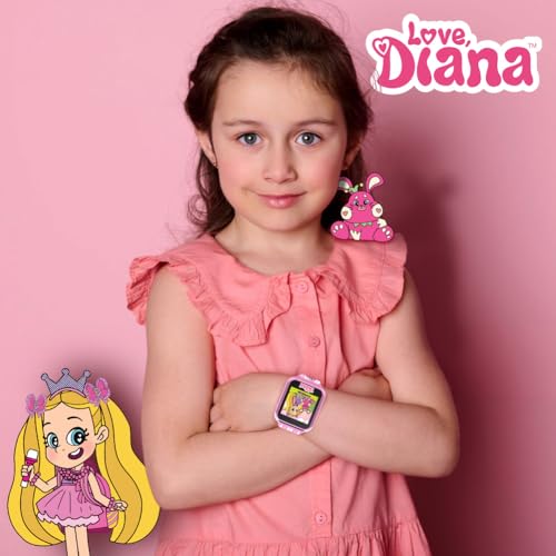 Love Diana Kids Smart Watch - Touchscreen with Games, Selfie Camera, Step Tracker, Alarm Timer, Voice Recorder, and Printed Silicone Strap - Fits Wrists 5.5" to 8.0"4