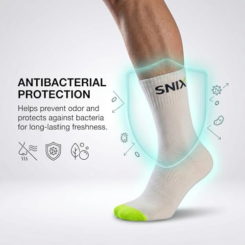 Image of SNIX Sportswear Athletic Socks For Men, Long, White With Colour Accent