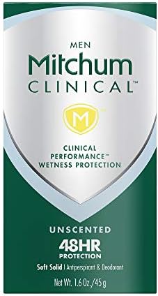Mitchum Men Clinical Soft Solid Antiperspirant Deodorant,Unscented, 1.6 Ounce