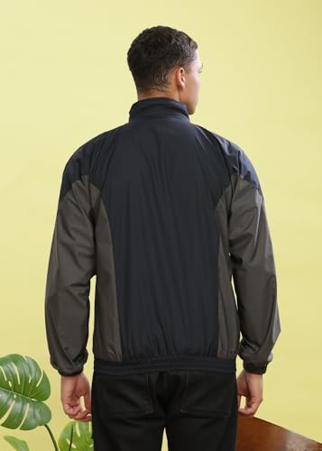 Image of Dollar Men's Polyester Colourblock Windcheater Jacket With Zipper Pockets
