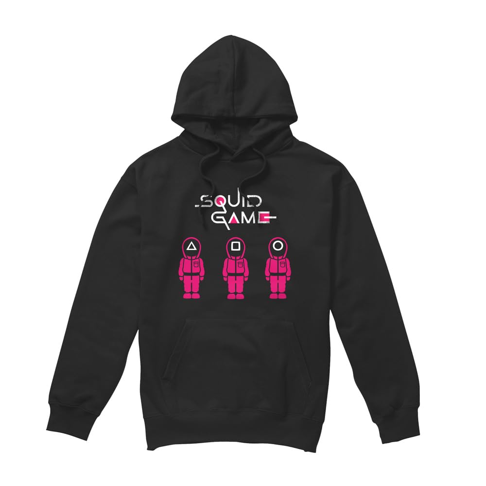 Squid Game Men' Black Soldiers Hoodie in Size S, Sports Direct