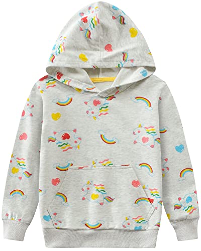 Little Hand Mädchen Einhorn Regenbogen Sweatshirt Grau