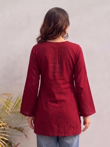 Image of ANNI Designer Cotton Short Kurti for Women | Stylish Kurti | Short Kurti Top | Casual Kurta for Women | Comfortable Cotton Kurtis for Womens