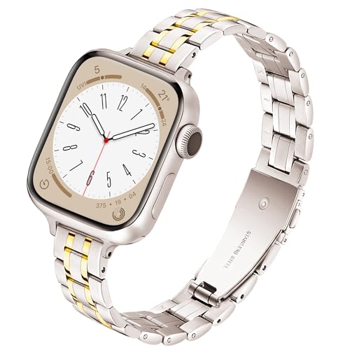 G-ficu Slim Metal Band for Apple Watch Bands for Women 40mm 41mm 42mm(S10/11) 38mm iWatch Bands...