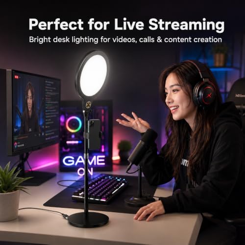 Image of 11 inch USB LED Camera Soft Panel Light | Photography Lighting Kit for Recording | YouTube, Makeup, Live Streaming, Video Recording with Tripod Stand & Phone Holder (Y-10 Slab Light)