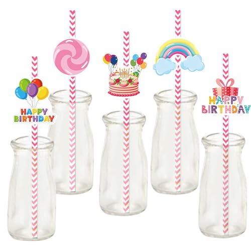 Set de 24 pitillos desechables para fiesta Happy Birthday miniatura 4