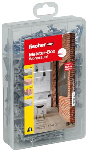 Fischer Master Box with Wall Plugs SX and Screws 50 Chipboard Screws – 4.5 x 40, 5 x 30 Set 513777