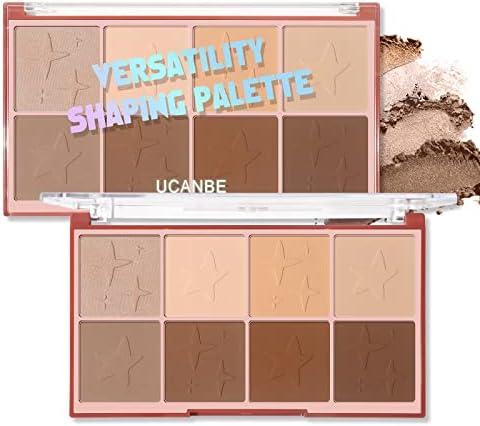 8 Colors Face Matte Bronzer Contour Powder Makeup Palette Contouring Pigmented Smooth Natural Long Lasting Pressed Powder Shaping Pallet (03 Contour)