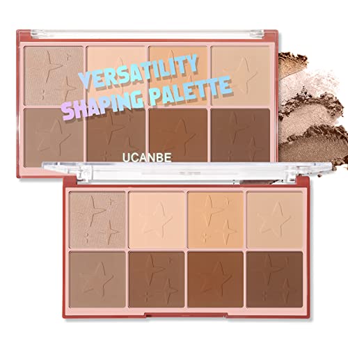 8 Colors Face Matte Bronzer Contour Powder Makeup Palette Contouring Pigmented Smooth Natural Long Lasting Pressed Powder Shaping Pallet (03 Contour) #TOP30