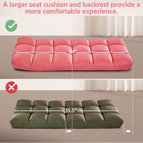 Image of Yaheetech Adjustable Floor Chair with Back Support, Foldable Thick Padded Seat for Meditation&Gaming on Floor, Space Saving Lazy Lounger for Bedroom Dorm, Pink, 2pcs