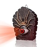 Halloween SpookyEye Spider Doorbell, Animated Eyeball Haunted Doorbell Halloween Decoration with Spooky Sounds & Light up Eye, Trick or Treat Event for Halloween Party House Decor