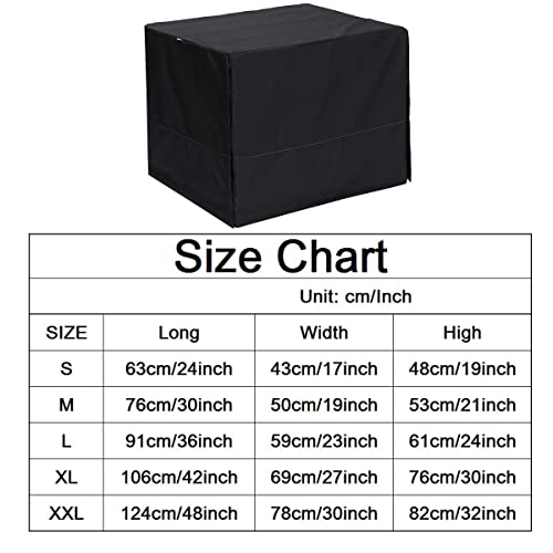 Dog Crate Cover for Wire Crates Kennel Cage, Heavy Nylon Waterproof, Fits Most 24" inch Dog Crates, Easy to Put On, Take Off, Shade Off and Adjustable - Cover only - Black - Image 7
